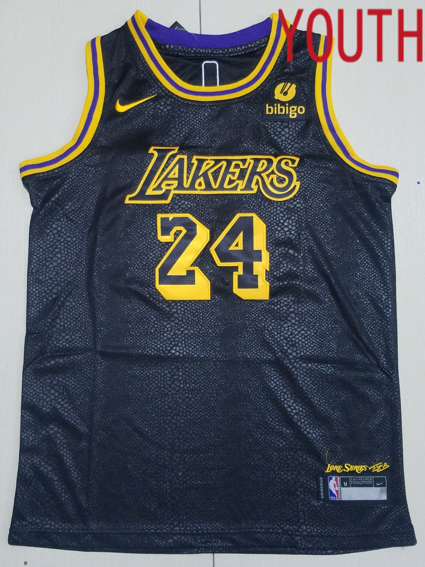 Youth Los Angeles Lakers #24 Bryant Black Nike 2022 NBA Jersey->youth nba jersey->Youth Jersey